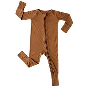 Little Sleepies OG Caramel Zippy Onesie Size 18-24M